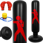Sac de box gonflabil pentru copii, Inaltime 160 cm, PVC, Negru