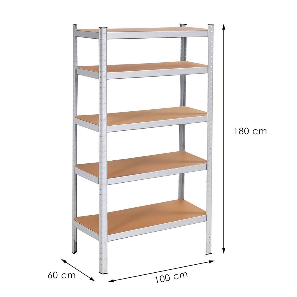 Raft cadru metalic modular pentru depozitare, 5 polite, 180x100x60cm, sarcina 1000kg