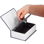 Caseta de valori, cutie metalica cu cheie, portabila, tip carte, Dictionar, albastru, 26x20.5x6.5 cm