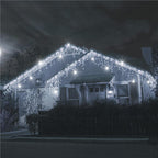 Ghirlanda luminoasa tip perdea 300 LED-uri, 12m, pentru interior/exterior, cu flash, iluminare alba