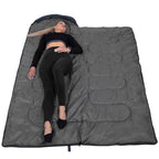 Sac de dormit tip mumie, cu geanta de transport, 210x73cm, 8-20grade, culoare gri