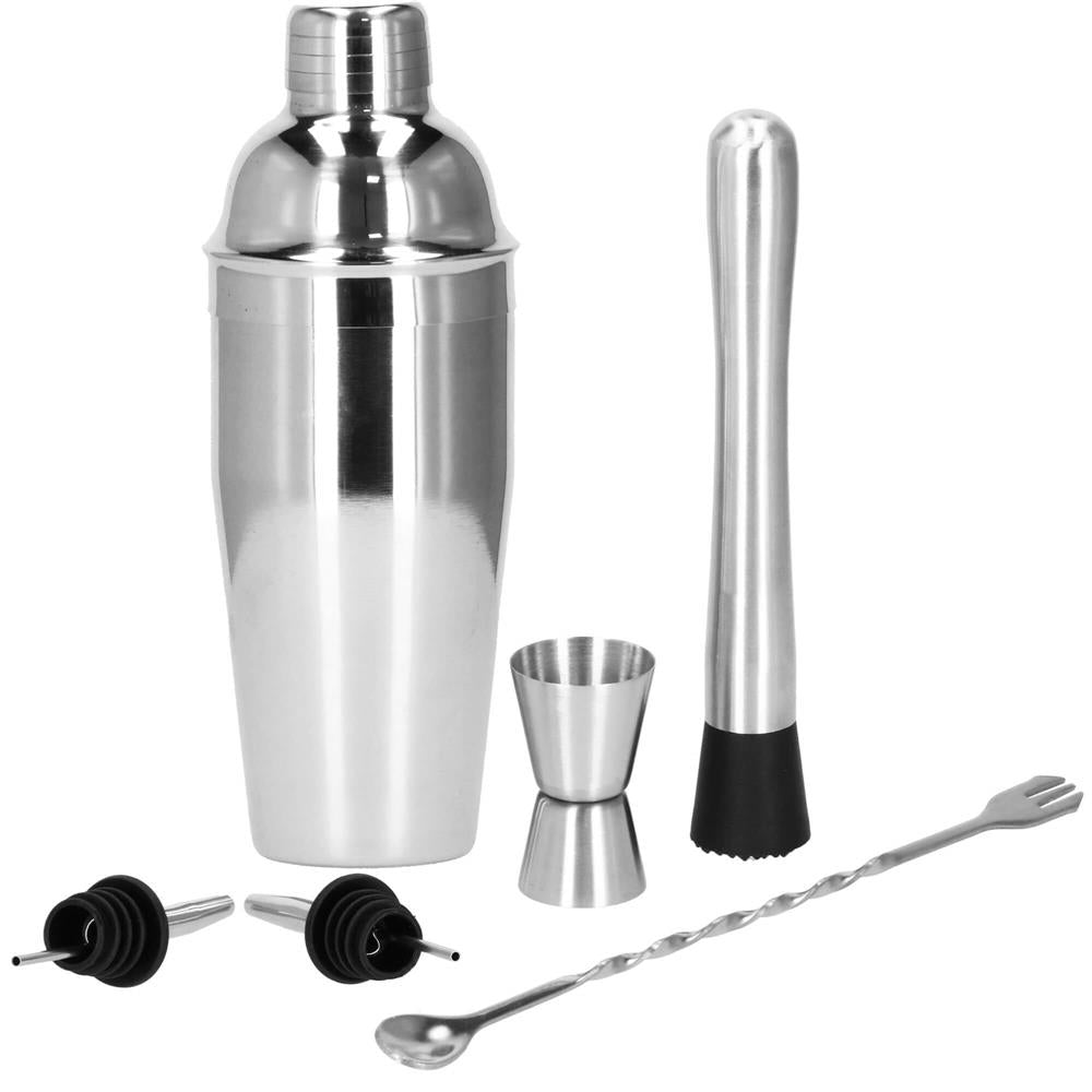 Set Cocktail Shaker Kit pentru barmani 750ml, KI14, 6 piese