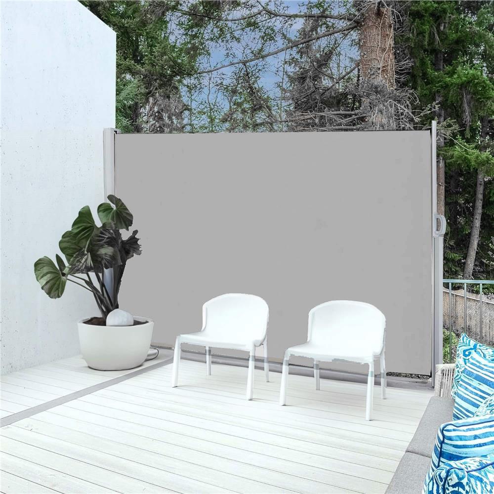 Paravan lateral pentru intimitate, extensibil, sistem fixare inclus, 160x300cm, gri deschis