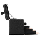 Cutie depozitare si organizare bijuterii, piele ecologica + velur, 26 x 21,5 x 19 cm, negru