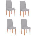 Set 4 huse universale pentru scaun, marime universala, poliester si spandex, 45 x 60 cm, gri