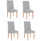 Set 4 huse universale pentru scaun, marime universala, poliester si spandex, 45 x 60 cm, gri