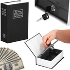 Caseta de valori, cutie metalica cu cheie, portabila, tip carte, Dictionar, negru, 24x15.5x5.5 cm