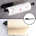 Suport hartie igienica din otel, prindere fara gaurire, 33.5cm, negru