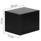 Seif standard cu cheie, 170x230x170 mm, Otel, Negru