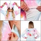 Pijama tip salopeta pentru dama, model unicorn, marime S