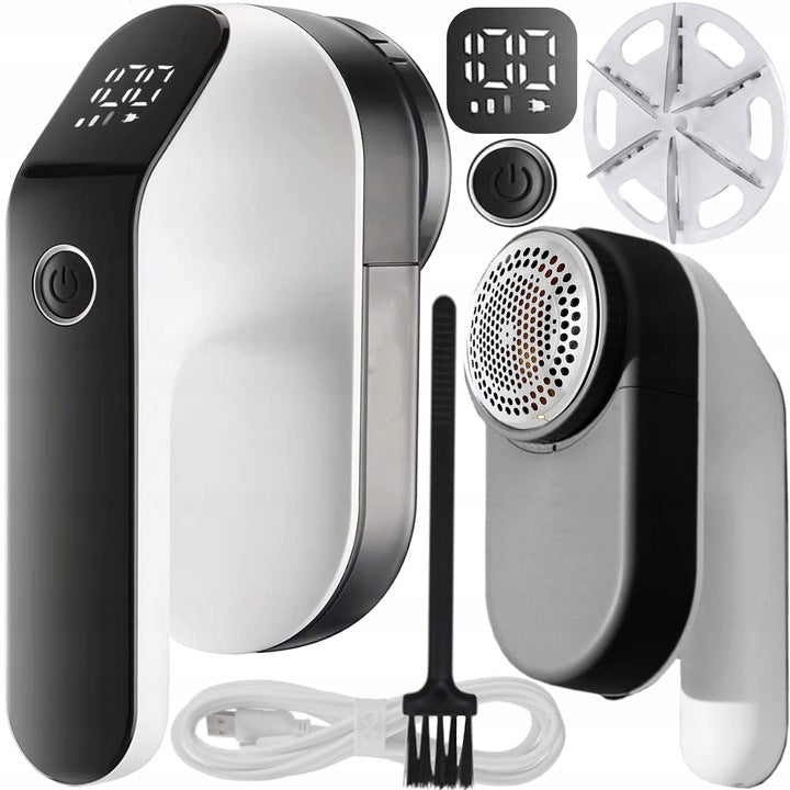 Aparat de curatat scame, 3 trepte, afisaj LCD, incarcare USB, pentru toate tipurile de tesaturi