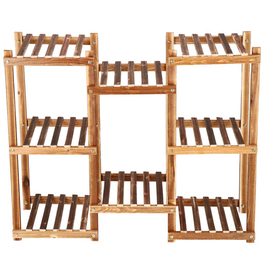 Stand de flori din lemn cu 8 etajere suport GA198, 85x70cm