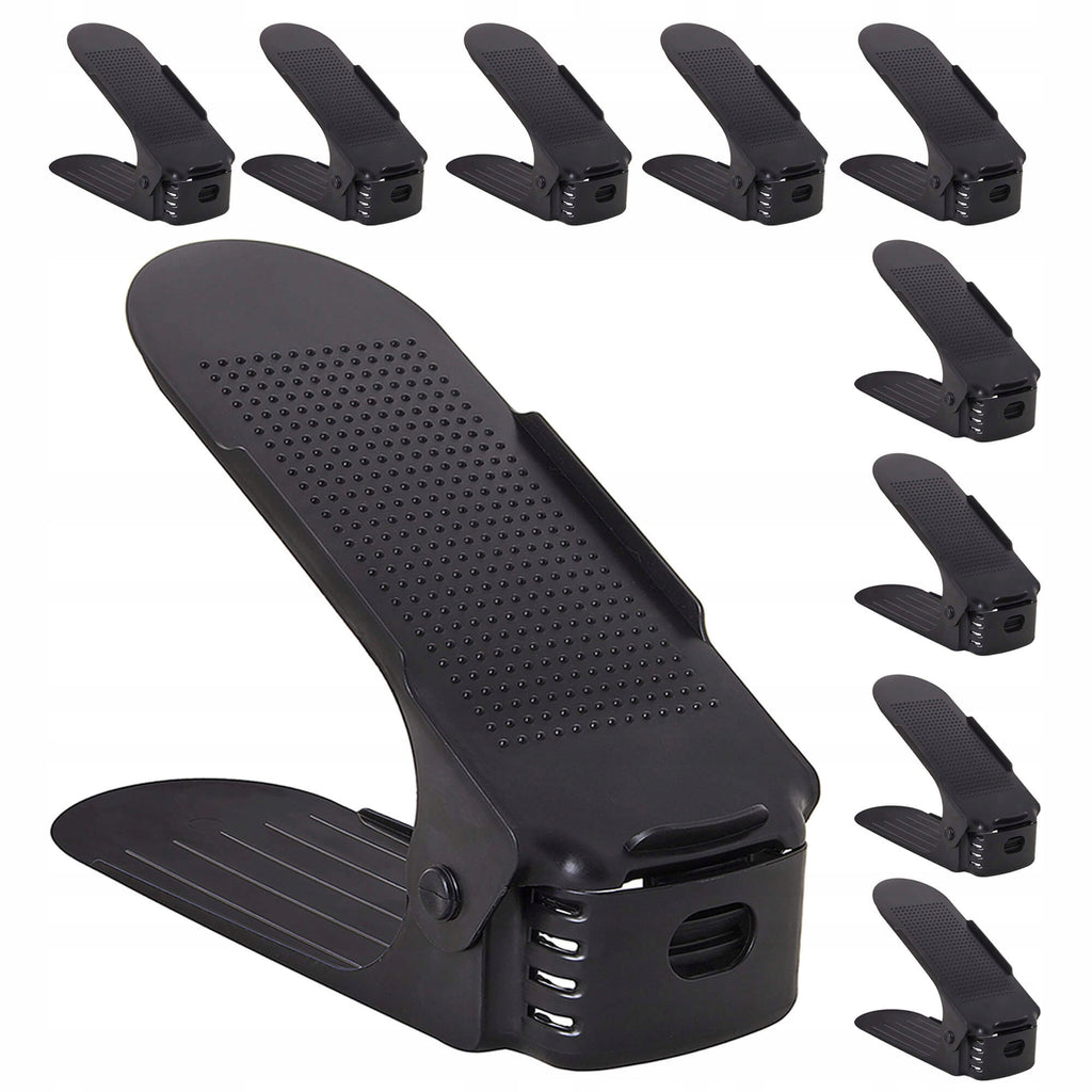 (DL) Set 10 organizatoare pentru pantofi regalabile, plastic, culoare negru