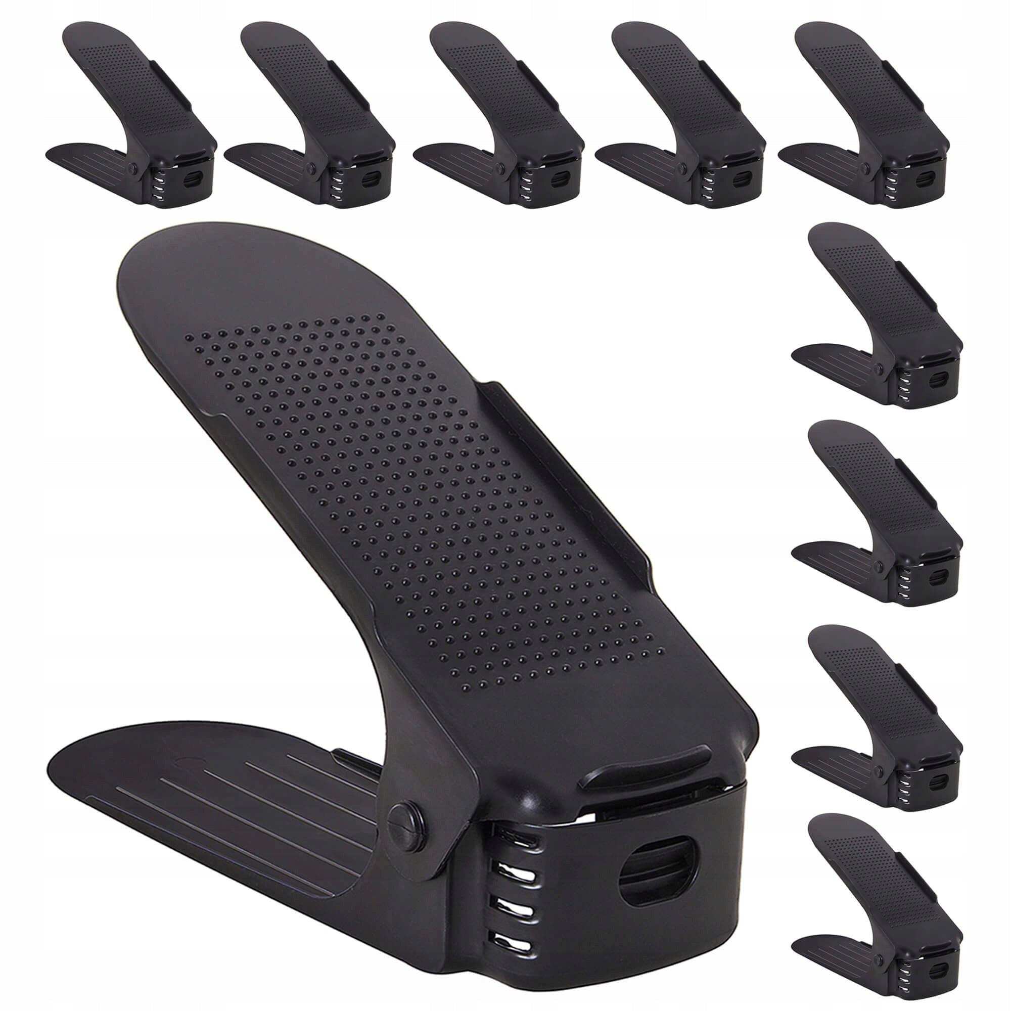 (DL) Set 10 organizatoare pentru pantofi regalabile, plastic, culoare negru
