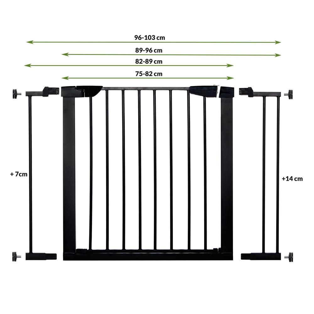 Poarta de siguranta Safety Gate pentru scari, ajustabila 97-103 cm, din otel, neagra
