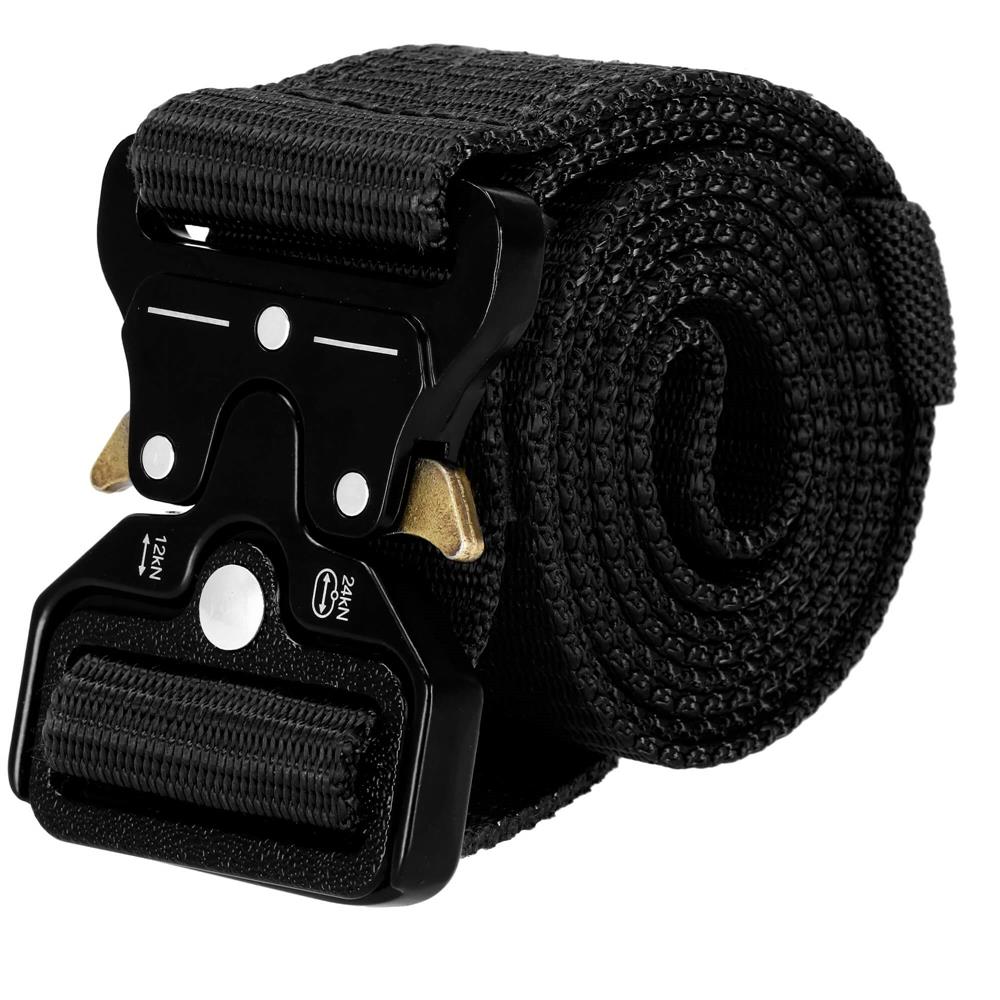 Curea centura Tactical Combat pentru barbati 3.5 x 125 cm, rezistent, negru