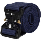 Curea centura Tactical Combat pentru barbati 3.5 x 125 cm, rezistent, albastru inchis