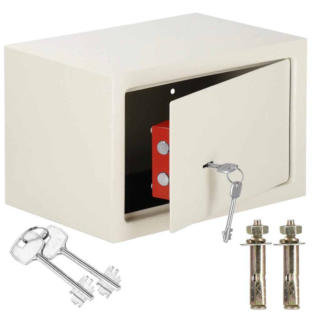 Seif standard cu cheie, 200x310x200 mm, Otel, Bej