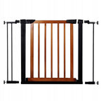 Poarta de siguranta Safety Gate pentru scari, ajustabila 96-103 cm, din otel si lemn, negru maro