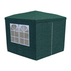 Cort pavilion de gradina hexagonal, 200x200 cm, cu pereti laterali cu ferestre, impermeabil cu rezistenta UV, verde