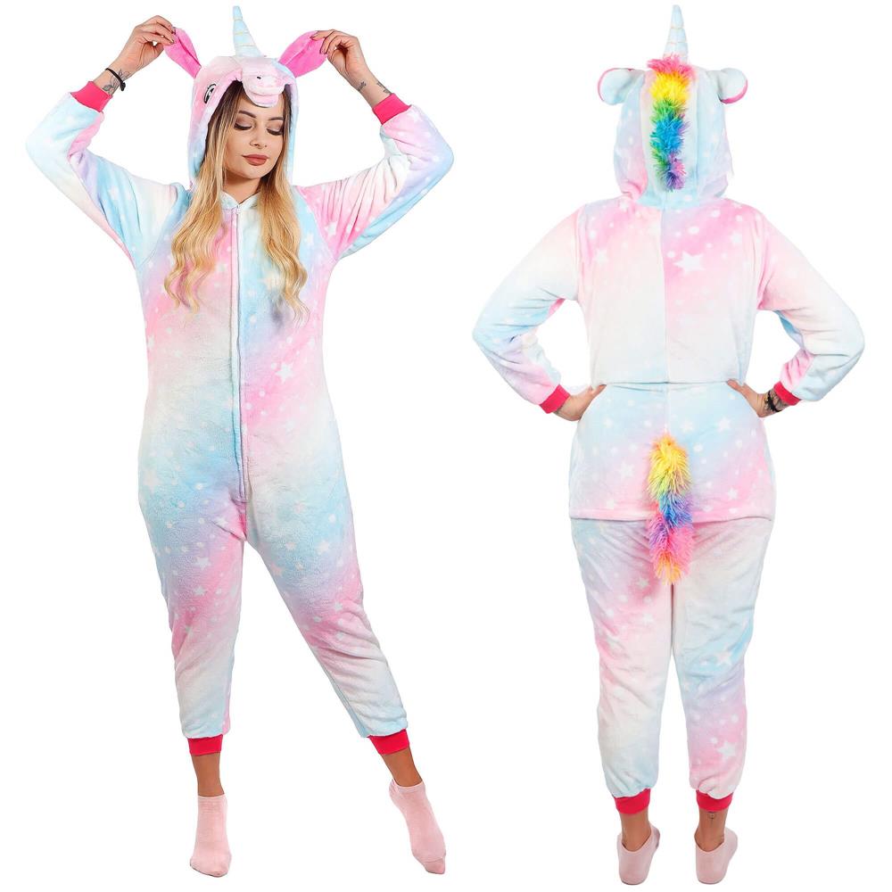 Pijama tip salopeta pentru dama, model unicorn, marime M