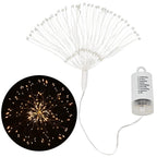 (DL) Instalatie lumina decorativa STAR cu 100 LED-uri, diametru 30cm, alimentare baterii, iluminare galbena