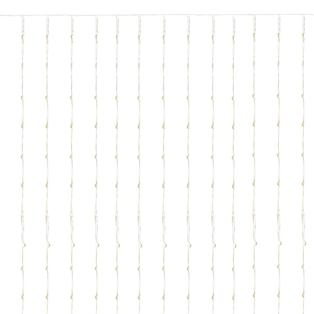 Perdea luminoasa 300 LED-uri, 3m, pentru interior/exterior, telecomanda, iluminare galbena