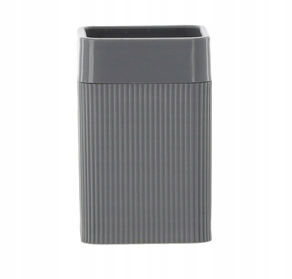 Set de accesorii pentru baie din plastic, 5 piese, gri