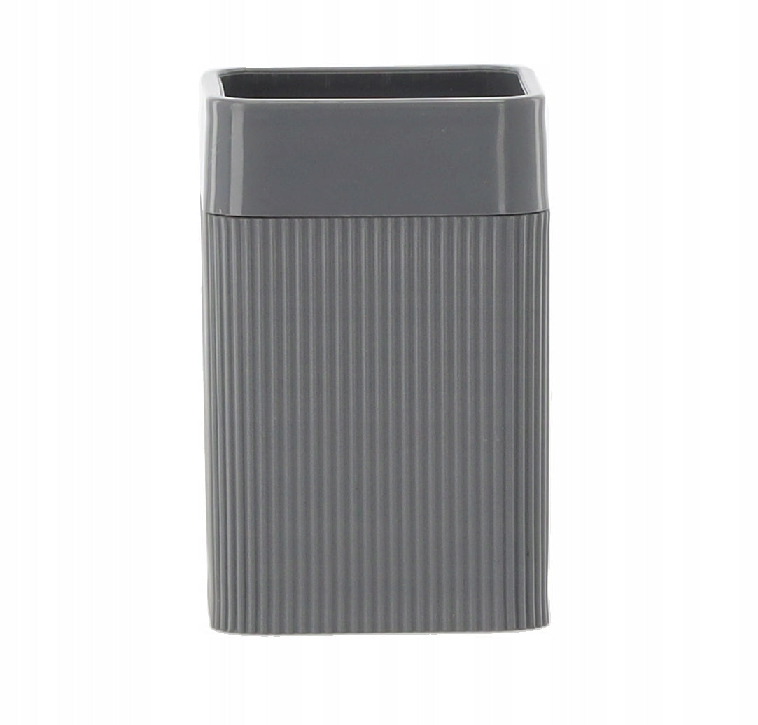 Set de accesorii pentru baie din plastic, 5 piese, gri