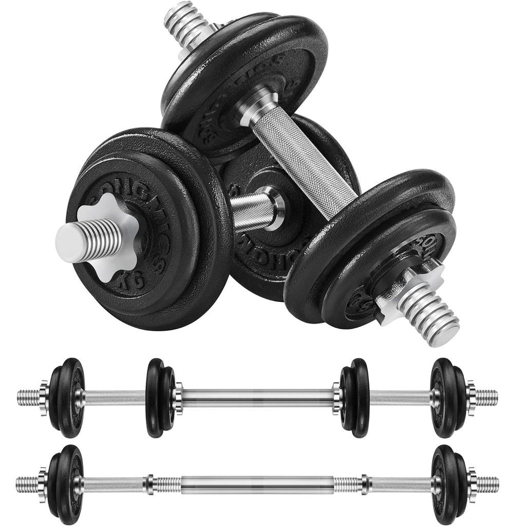 SONGMICS Set gantere si haltera reglabile, integral din otel, 20kg