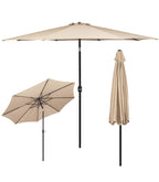 Umbrela terasa gradina, cu manivela si inclinare, diametru 300cm, Taupe