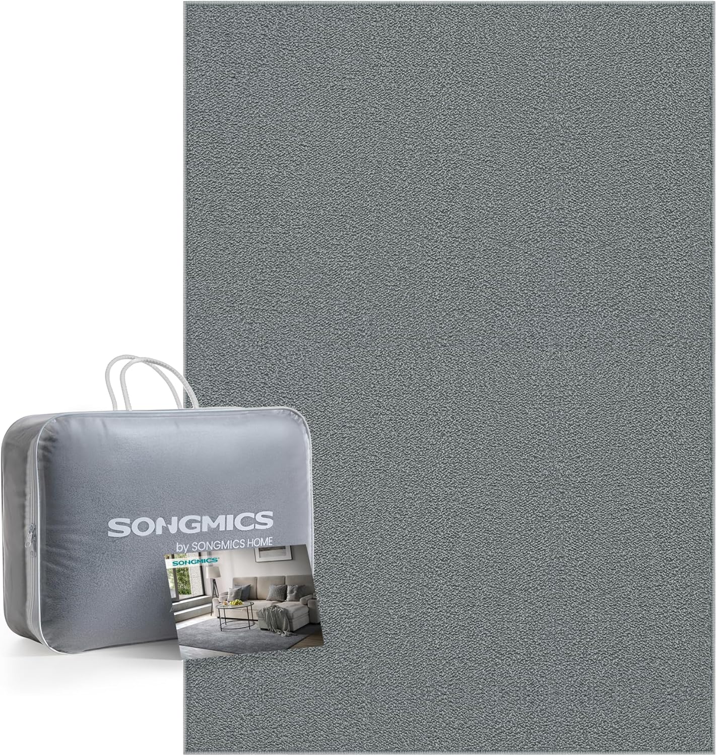 SONGMICS Covor decorativ antiderapant, lavabil la masina, 120x170 cm, gri