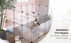 SONGMICS Tarc pentru animale mici rozatoare, din plastic, modulara DIY, 143x108x92cm, alb