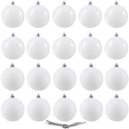 Set globuri de Craciun, 20 bucati, 6cm, alb perlat
