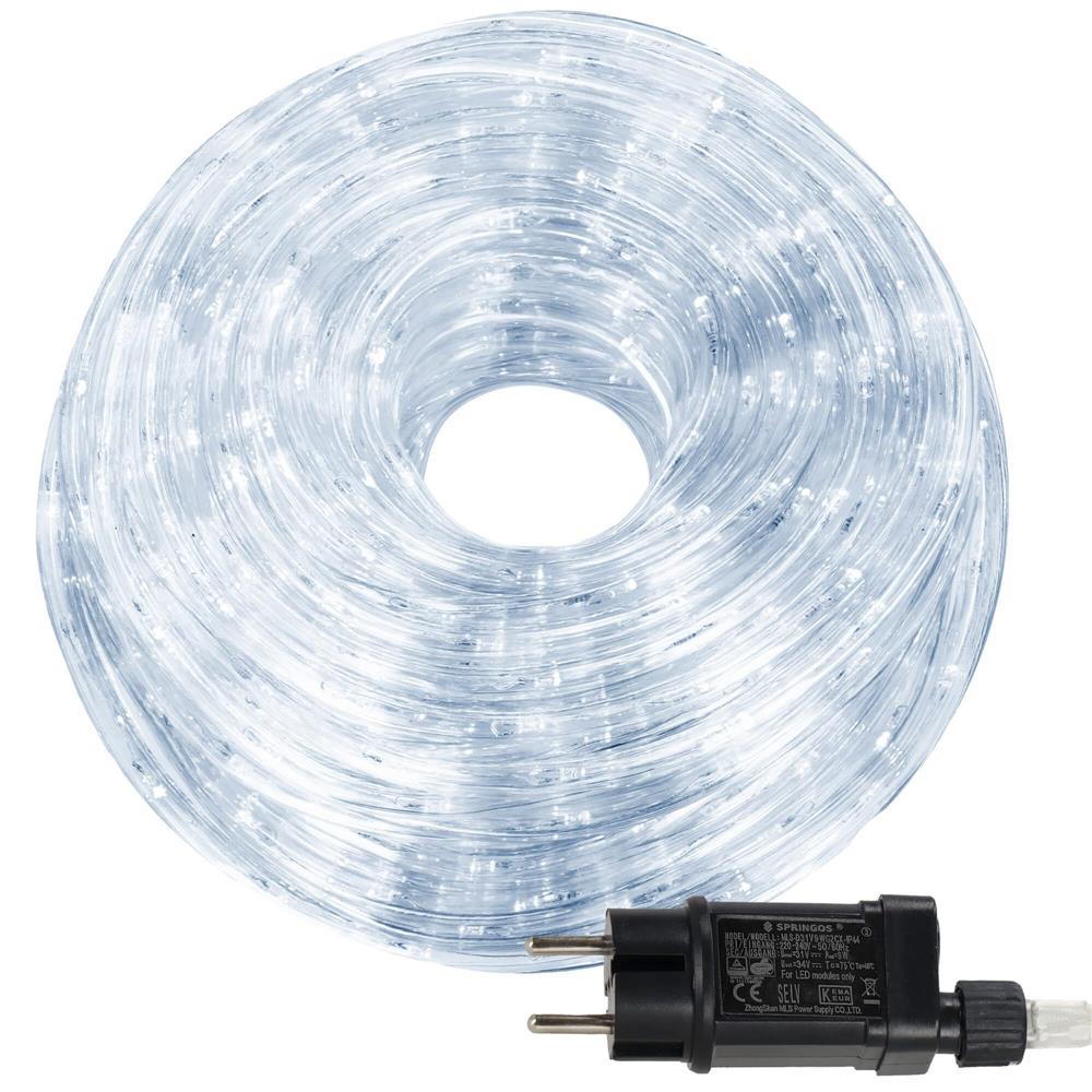 Instalatie tub furtun luminos pentru Craciun, 240 LED-uri, 10 m, pentru exterior, alb rece