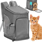 Rucsac transport animale talie mica-medie, maxim 12 kg, buzunare laterale, 39x28x27 cm, gri