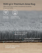 SONGMICS Covor decorativ antiderapant, lavabil la masina, 200×290 cm, gri