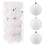 Set globuri de Craciun, 20 bucati, 8cm, alb perlat