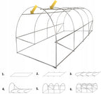 Sera de gradina, tip tunel cu cadru metalic, 250x400cm, 10mp, fereastra suplimentara spate
