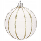 Set globuri de Craciun cu modele de sarbatori, 30 bucati, 7cm, alb auriu