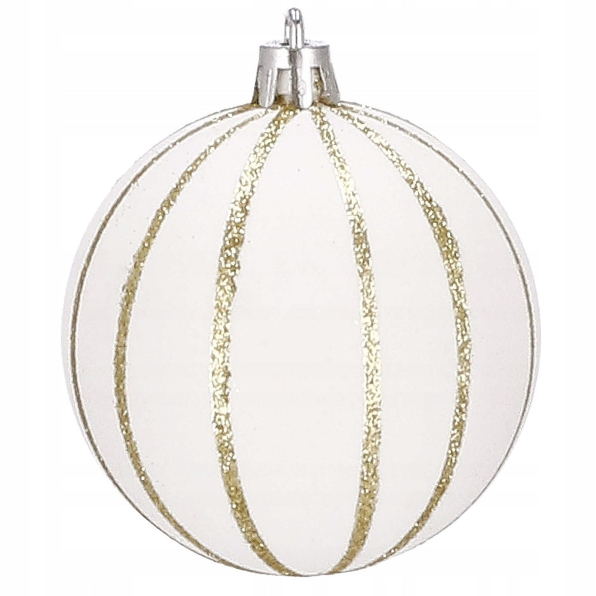 Set globuri de Craciun cu modele de sarbatori, 30 bucati, 7cm, alb auriu