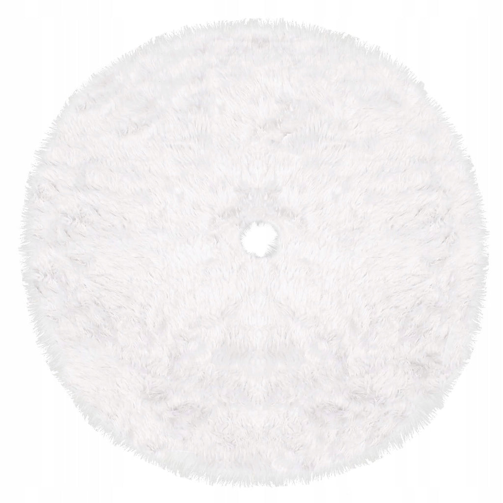Covoras de pus sub bradul de Craciun, diametru 142 cm, imitatie blana alba