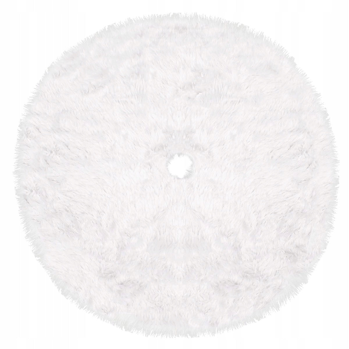 Covoras de pus sub bradul de Craciun, diametru 115 cm, imitatie blana alba