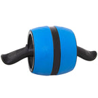Aparat fitness tip roata pentru abdomene cu covor din spuma, albastru negru