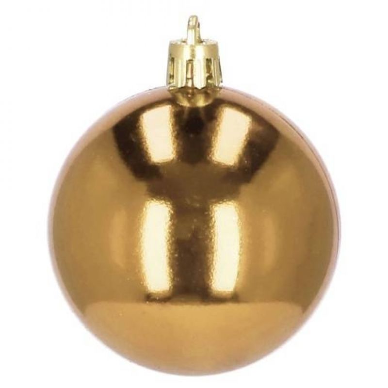 Set globuri si decoratiuni de Craciun, 51 piese, diverse dimensiuni, auriu