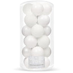Set globuri de Craciun, 20 bucati, 3 modele, 4cm, alb