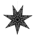 Stea decorativa 3D din hartie si pasla ajurata, 50cm, neagra