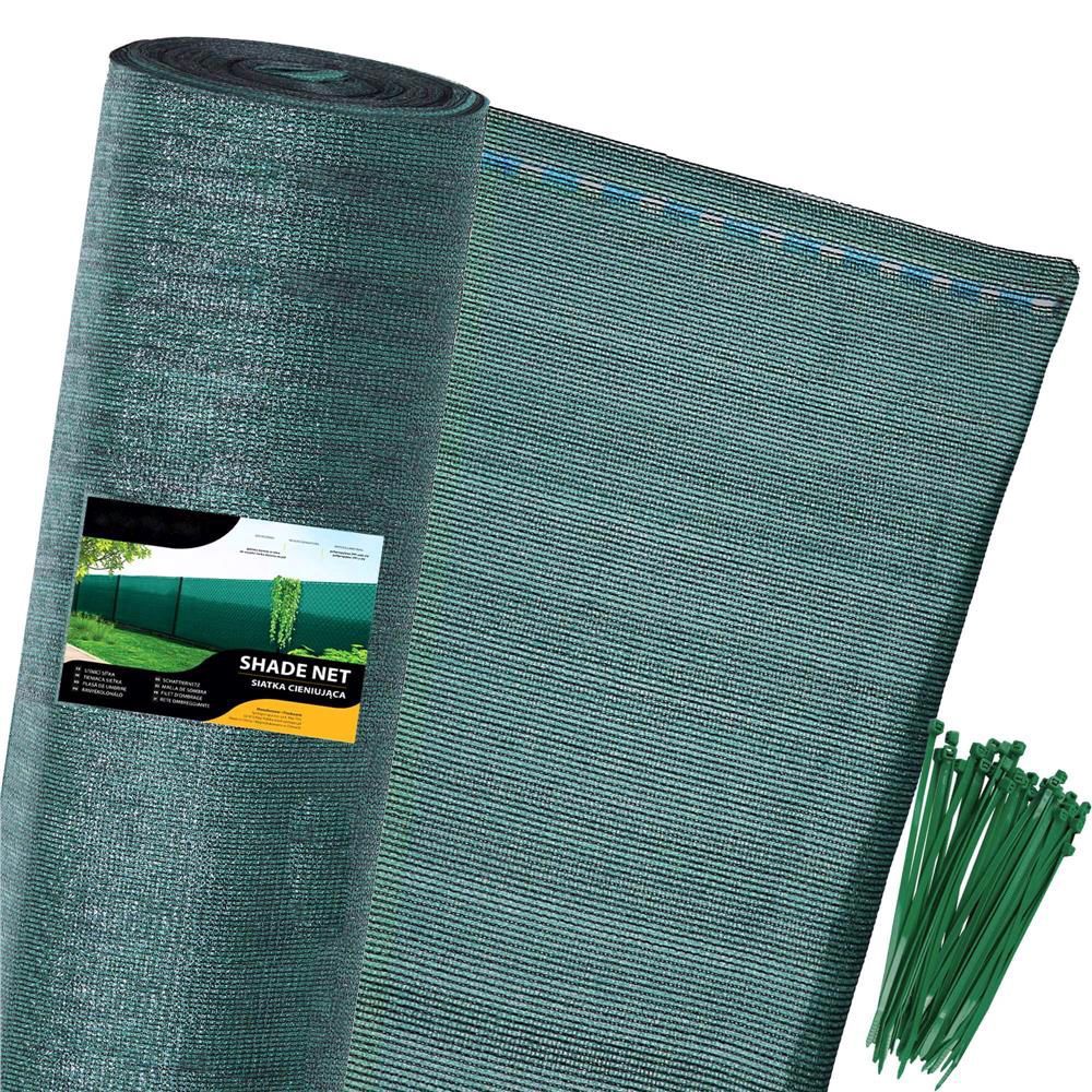 Plasa umbrire si intimitate pentru gard, 1m latime, 50m lungime, 140g densitate, verde