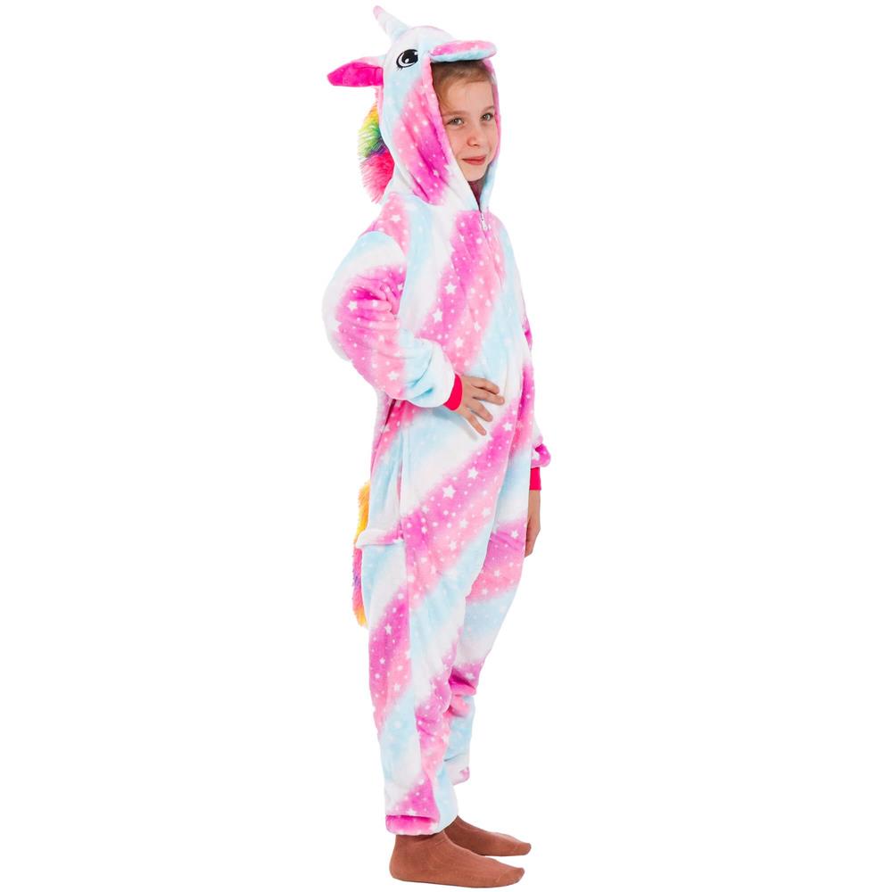 Pijama tip salopeta pentru copii, model unicorn, marime 130-140cm