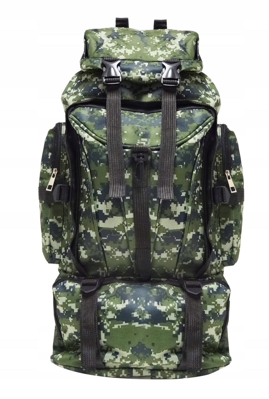 Rucsac militar pentru drumetie, 6 compartimente, 70litri, 65x18x35cm, verde